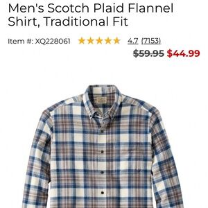 L.L. Bean Scotch Plaid Flannel